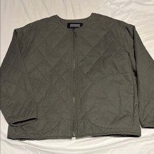 Quilted Zip-Front Women’s Jacket - Olive Green